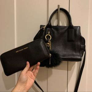 Michael Kors purse, Wallet, and Michael Kors puff keychain